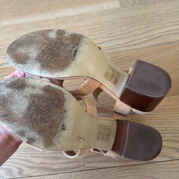 J.Crew Tan Suede Strappy Sandal with Wood Block Heel | Size 8.5 - Picture 7 of 11